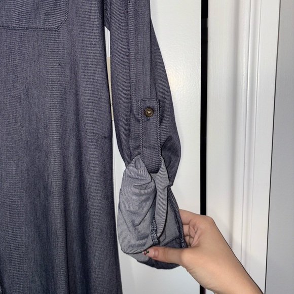 Passport Button-Up Denim Dress Top - Picture 8 of 8